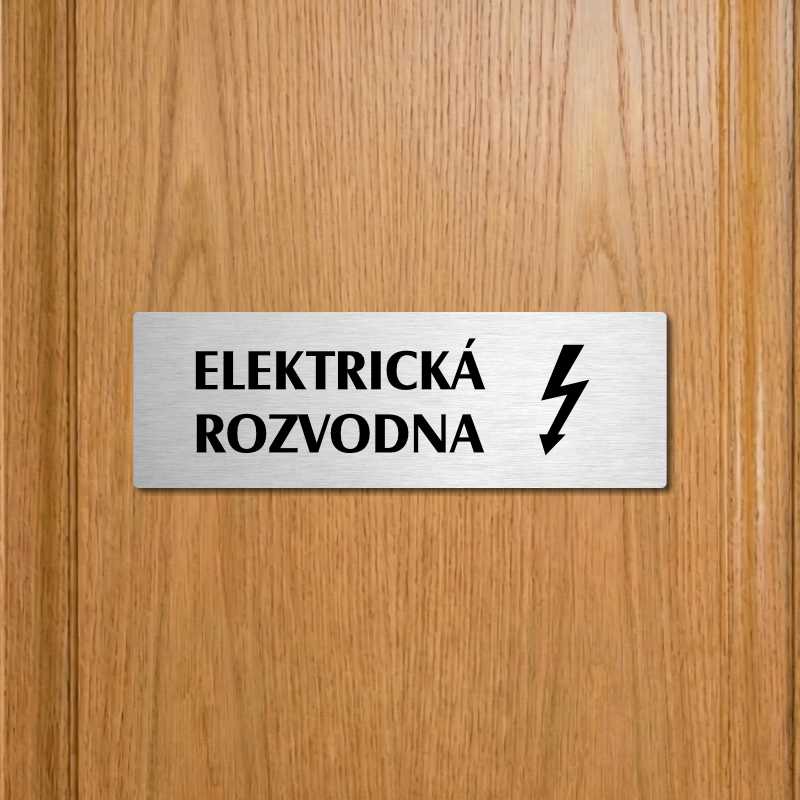 Elektrická rozvodna, 240x79mm, zlatá popiska s okrasným rámečkem  